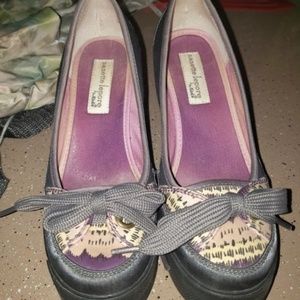 Nanette Lepore for Keds Plum Black Wedges Sz6.5